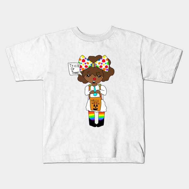 Halloween Clown Girl Kids T-Shirt by BeautifulLands 